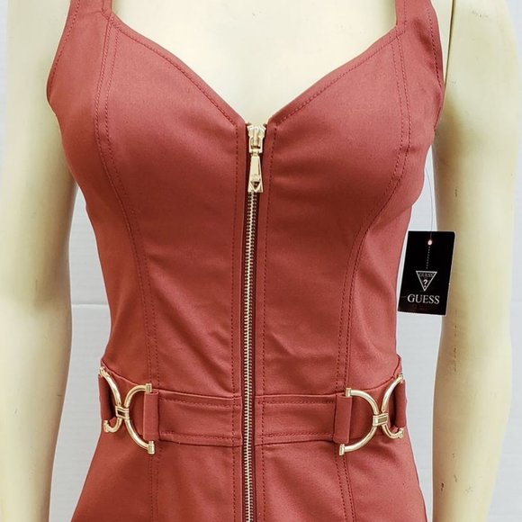 New GUESS Women's Front Zip Romper sz 4 - Picture 3 of 8
